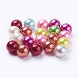 Colorful Acrylic Beads, Imitation Pearl Style, Round, Mixed Color, 18mm, Hole: 2mm, about 170pcs/500g
