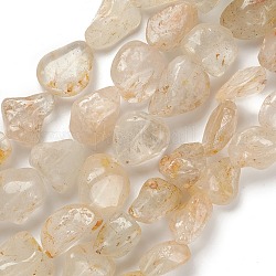 Brins de perles de topaze blanche naturelle, pépites, 16~ 23x17~18.5x10.5~12mm, Trou: 0.8mm, Environ 19~21 pcs/chapelet, 15.75~16.54 pouce (40~42 cm)