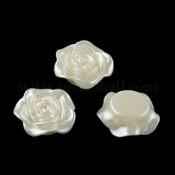 花absプラスチック模造真珠マルチ連リンク  乳白色  18.5x19x7mm  穴：1.5mm