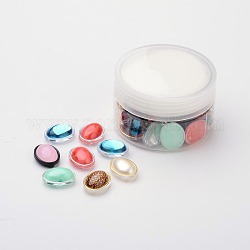 Liens multi-brins ovales en acrylique de taiwan, couleur mixte, 21x16x9mm, Trou: 1mm, environ 30 pcs / boîte