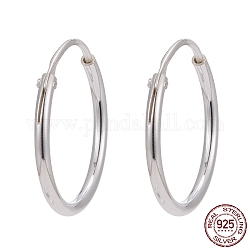 925 Sterling Silberohrring-Zubehör, Ring, Silber, 14x1.2 mm, Stift: 0.7 mm