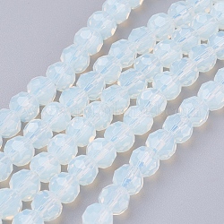 Chapelets de perles d'opalite, ronde à facettes, 6mm, Trou: 1.2mm, Environ 88~91 pcs/chapelet, 19.49 pouce ~ 20.08 pouces (49.5~51 cm)