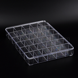 (defekter Restpostenverkauf), Rechteck Plastikkorn-Container, 30 Fächer, Transparent, 35.5x24.2x4.1 cm