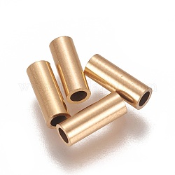 Revestimiento iónico (ip) 304 tubo de acero inoxidable perlas, dorado, 8x3mm, agujero: 2 mm