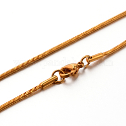 Collares de cadena de serpiente de 304 acero inoxidable, dorado, 17.7 pulgada (45 cm), 1.5 mm.