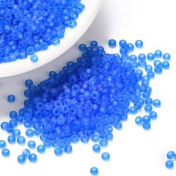 Miyuki runde Rocailles Perlen, japanische Saatperlen, 11/0, (rr150f) matttransparenter Saphir, 11/0, 2x1.3 mm, Bohrung: 0.8 mm, ca. 50000 Stk. / Pfund