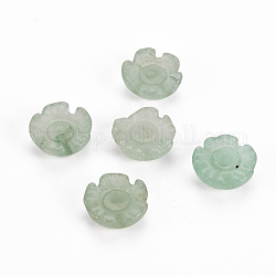 Natürlichen grünen Aventurin Perlen, Blume, 10x10x4 mm, Bohrung: 1.5 mm