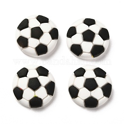 Resin Cabochons, for DIY Mobile Phone Case Decoration, Football, White, 17x6mm