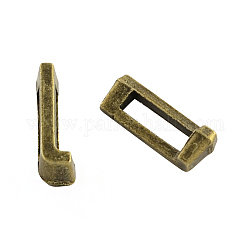 Tibetan Style Alloy Letter Slide Charms, Cadmium Free & Nickel Free & Lead Free, Letter.J, 11x2~8x4mm, Hole: 7x2mm, about 1135pcs/1000g