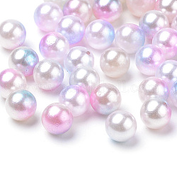 Acryl Nachahmung Perlen, kein Loch / ungebohrte Perlen, Runde, rosa, 6 mm