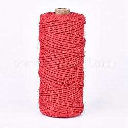 Hilos de hilo de algodón, cordón de macramé, Hilos decorativos, para la artesanía diy, Envoltura de regalos y fabricación de joyas, rojo, 2mm, alrededor de 109.36 yarda (100 m) / rollo