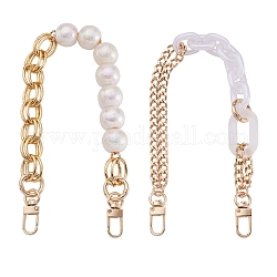 Givenny-eu 2 pz 2 manici per borse in resina e cinghie per borse a catena in alluminio, con perle di perle acriliche e fermagli in lega, per gli accessori di ricambio delle cinghie, oro, 36cm, 1pc / style