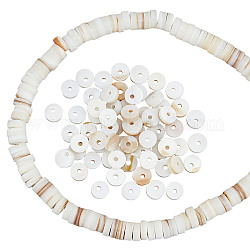 Nbeads environ 220 pcs perles de coquille d'eau douce, 5mm pièce disque heishi perles plates rondes entretoise perles coquille perles breloque en vrac pour bracelet à bricoler soi-même collier bijoux