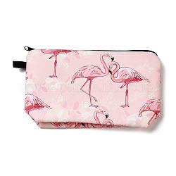 Сумка для хранения косметики из полиэстера с рисунком фламинго, многофункциональная дорожная туалетная сумка, клатч на молнии женский, розовые, 22x12.5x5 см