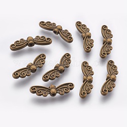 Tibetischer stil legierung perlen, Bleifrei und cadmium frei, Antik Bronze Farbe, Schmetterling, 22x7 mm, Bohrung: 1 mm