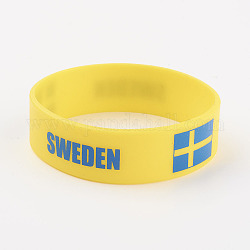 Braccialetti di braccialetti in silicone, bracciali cordone, Svezia, giallo, 8 pollice (20.2 cm), 19x2mm