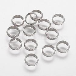 Telai di perline in ottone placcate in rack, placcato di lunga durata, anello, platino, 8x2.5mm, Foro: 1 mm
