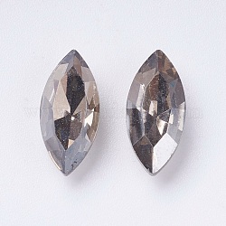 Imitazione cristallo di rocca austriaco, grado a, punta indietro e posteriore placcato, occhio di cavallo, raso, 15x7x4mm