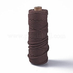 Hilos de hilo de algodón, cordón de macramé, Hilos decorativos, para la artesanía diy, Envoltura de regalos y fabricación de joyas, coco marrón, 3mm, alrededor de 54.68 yarda (50 m) / rollo