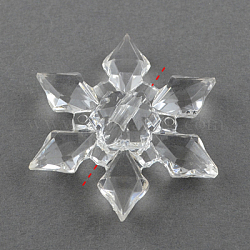 Clear Acrylic Faceted Snowflake Beads, 29x6.6mm, hole: 3mm