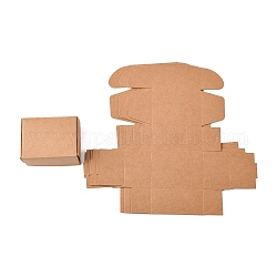 Scatola regalo di carta kraft, caselle postali, scatole pieghevoli, rettangolo, Burlywood, 8x6x4cm