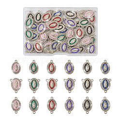 Fashewelry DIY Jesus Schmuckherstellungssets, einschließlich ovaler Verbindungsglieder und Anhänger aus Legierungs-Emaille, mit Strass-Kristall, Mischfarbe, 72 Stück / Karton