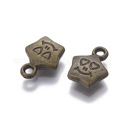 Ccb-Kunststoffanhänger, Sterne-Charme, Antik Bronze, 14x11x4 mm, Bohrung: 2 mm