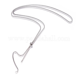 Edelstahl Slider Halskette Herstellung, mit Box-Ketten, Edelstahl Farbe, 24.02 Zoll (61 cm)
