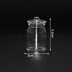 Mini pot en verre, boîte, pour les accessoires de maison de poupée faisant semblant de décorations d'accessoires, clair, 20x32mm