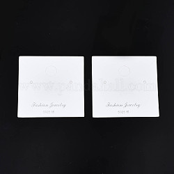 Rechteckige Karton-Schmuck-Display-Karten, für Ohrring, Schmuck hängen Tags, weiß, 6x6x0.05 cm