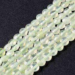 Natürliche Zitronen Jade Perlen Stränge, facettiert, Flachrund, 4~4.5x3 mm, Bohrung: 0.8 mm, ca. 98 Stk. / Strang, 15.35'' (39 cm)