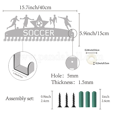 Support de mur d'affichage de support de cintre de médaille de fer de mode&nbsp;ODIS-WH0037-202-1