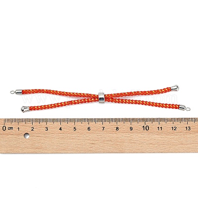 Approx. 8.5 Nylon Bracelet Cord w/Brass Loops & Adjustable Slide, Goldenrod