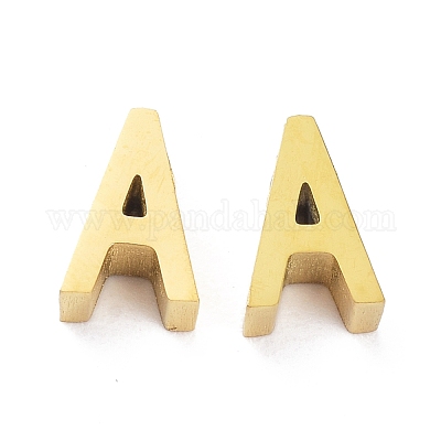 Wholesale Ion Plating(IP) 304 Stainless Steel Alphabet Charms