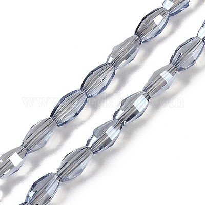 Chapelets de perles en verre électroplaqué&nbsp;GLAA-Q101-03B-PL04-1