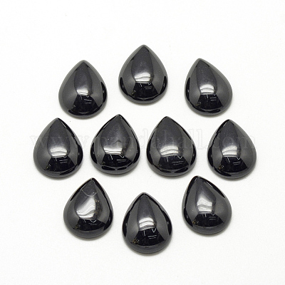 Natur schwarzen Stein Cabochons&nbsp;G-R417-18x25-46-1