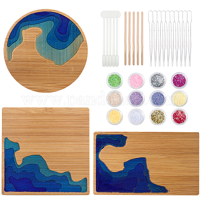 Plaid Unpainted Wood Surface, Square Coasters Set, 4 Piece, 4 x 4