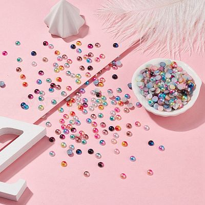 Cabochons en acrylique imitation perle&nbsp;OACR-R063-6mm-M-1