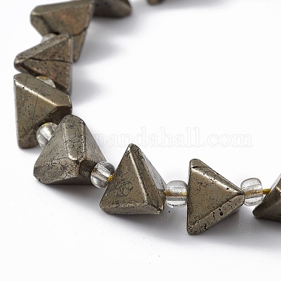 Natürliche Pyrit Perlen Stränge&nbsp;G-E590-04-1