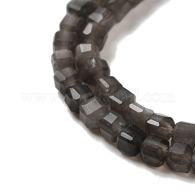 Brins de perles d'obsidienne argent naturel&nbsp;G-B074-C10-01-1