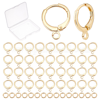 PandaHall - 20 Paia Di Orecchini A Cerchio In Ferro - 10 Forme Miste, Oro E Platino - Per Bigiotteria Fai Da Te - 5