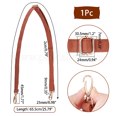 WADORN Leather Crossbody Strap, 25.7inch Adjustable Leather Purse Strap  Replacement Handbag Strap 0.78inch Wide Shoulder Strap Belt with Metal  Hooks