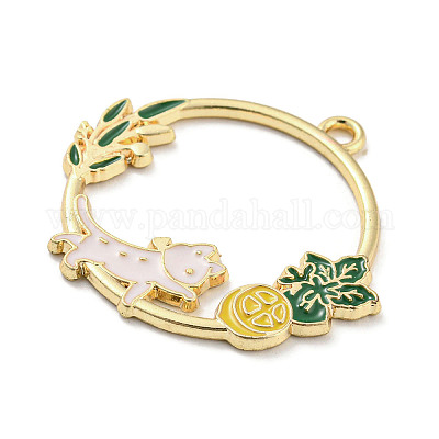 Pendentifs d'émail en alliage&nbsp;FIND-G064-22G-04-1