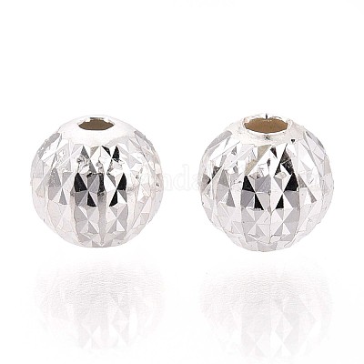 Strukturierte 925 Sterling Silber Perlen&nbsp;STER-T008-44S-02-1