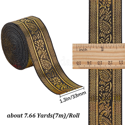  GORGECRAFT 7.7 Yard 2 Embroidered Jacquard Ribbon