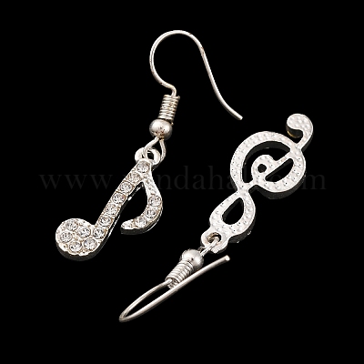 Orecchini asimmetrici con strass nota musicale&nbsp;PW-WG64156-01-1