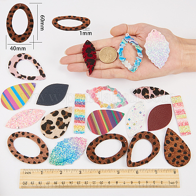 Shop SUNNYCLUE 1 Box 28pcs 14 Styles Leather Leopard Leaf Teardrop Earring  Making Charms Pendants with Hole for DIY Dangle Leather Earring Jewellery  Making Accessory for Jewelry Making - PandaHall Selected