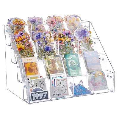 Espositori per carte in plastica a 4 piano&nbsp;ODIS-WH0030-236-1