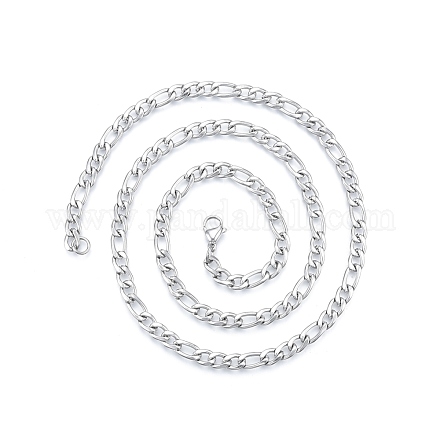 Herren-Halskette aus 201 Figaro-Ketten aus Edelstahl NJEW-N050-A08-5-60P-1