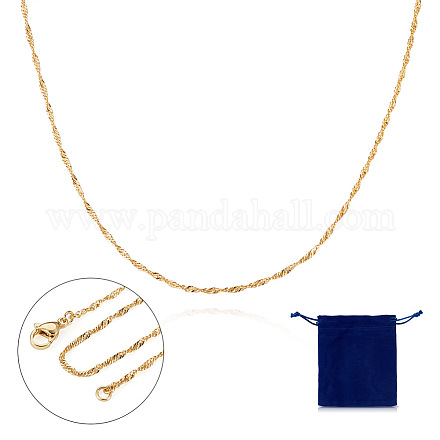 Brass Singapore Chain Necklace NJEW-TA0001-17-1
